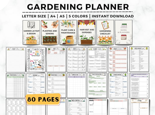 Gardening Planner, Gardening Journal, Checklist, Gardening Organizer, Plant Care Planner, Plants Records, Gardening Binder